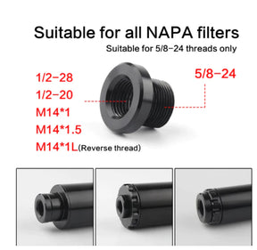 Thread Adapter 5/8 "x 24 to 1 / 2-28 to M14x1 to M14x1.5 NAPA, 1 pc